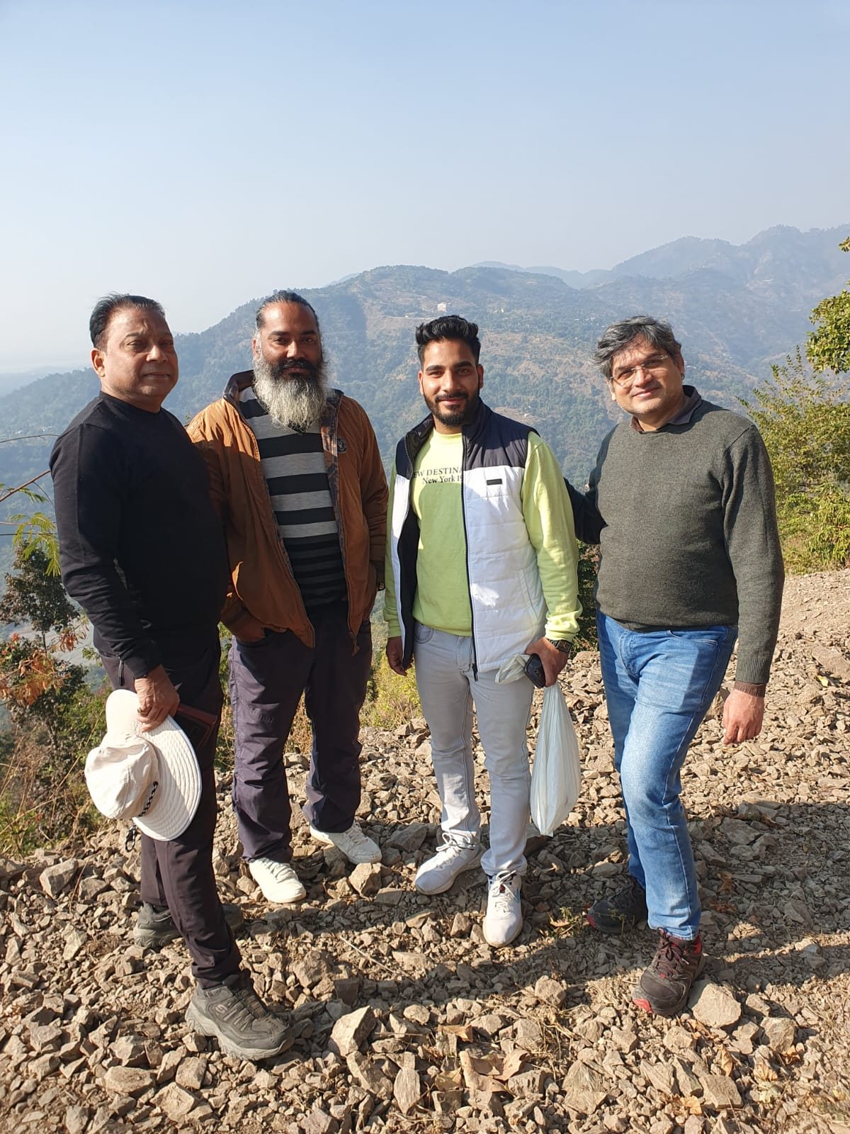 Founding team visiting the hill site near Dehradun